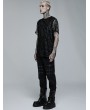 Punk Rave Black Gothic Daily Wear Knitted Broken Holes Short Sleeve T-Shirt for Men
