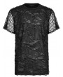 Punk Rave Black Gothic Daily Wear Knitted Broken Holes Short Sleeve T-Shirt for Men