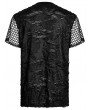 Punk Rave Black Gothic Daily Wear Knitted Broken Holes Short Sleeve T-Shirt for Men
