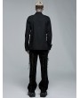 Punk Rave Black Gothic Punk Asymmetric Long Sleeve Shirt for Men
