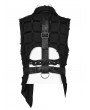 Punk Rave Black Gothic Punk Hollow Out Rivet Belt Asymmetric Vest for Men