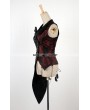 Punk Rave Black and Red Asymmetrical Gothic Punk Vest for Women