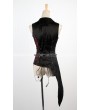 Punk Rave Black and Red Asymmetrical Gothic Punk Vest for Women