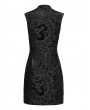 Punk Rave Black Gothic Chinese Style Dragon Pattern Sleeveless Sexy Short Dress