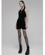 Punk Rave Black Gothic Punk Skull Hot Girl Knee Length Gauze Tights