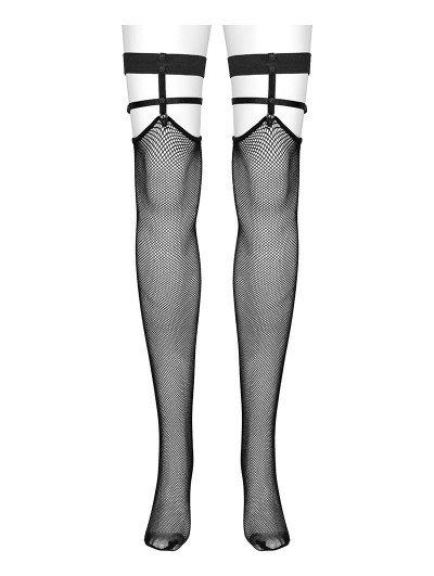 Punk Rave Black Gothic Punk Skull Hot Girl Knee Length Gauze Tights