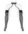 Punk Rave Black Gothic Punk Rhombus Gauze Arm Sleeves with Detachable Choker