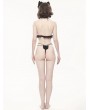 Devil Fashion Black Gothic Lace Halter Two-Piece Sexy Lingerie Set