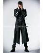 Punk Rave Black Long to Short Gothic Military Trench Coat for Men
