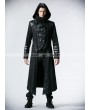 Punk Rave Black Long to Short Gothic Military Trench Coat for Men