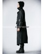 Punk Rave Black Long to Short Gothic Military Trench Coat for Men