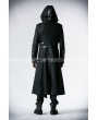 Punk Rave Black Long to Short Gothic Military Trench Coat for Men