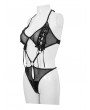 Devil Fashion Black Gothic Sexy Semi-Transparent Bodysuit