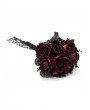 Eva Lady Black and Red Gothic Lace Rose Wedding Bouquet