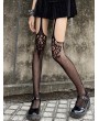 Black Gothic Punk Sexy Thin Fishnet Suspender Tights