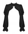 Dark in Love Black Vintage Gothic Bishop Sleeve Jacquard Cape for Women