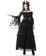 Dark in Love Black Gothic Mesh Bell Sleeves Finger Hook Lace Cape for Women