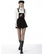 Dark in Love Black Gothic Punk Blood Devil Cross Strap Pleated Short Dress