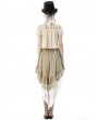 Dark in Love Brown and White Gothic Steampunk Asymmetrical Dove Tail Skirt