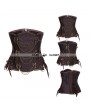Brown Brocade Steampunk Underbust Corset