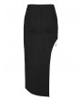 Punk Rave Black and Red Sexy Gothic Punk Handwritten Ink Print Asymmetric Long Skirt