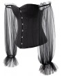 Black Sexy Off-the-Shoulder Long Sleeve Overbust Gothic Corset