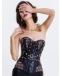 Black Gothic Rivet Leather Overbust Steampunk Corset