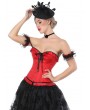Black and Red Gothic Off-the-Shoulder Sexy Overbust Burlesque Corset