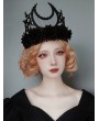 Black Gothic Flower Halloween Party Crown Headdress