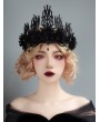 Black Gothic Princess Wedding Flower Pendant Crown Headdress