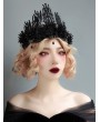 Black Gothic Princess Wedding Flower Pendant Crown Headdress