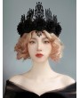 Black Gothic Baroque Retro Queen Crown Headdress