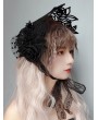 Black Lace Flower Vintage Gothic Lolita Bonnet Hat