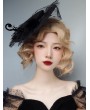 Black Gothic Vintage Tulle Flower Halloween Hat Headdress
