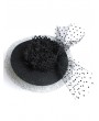 Black Gothic Tulle Flower Tea Party Elegant Hat Headdress