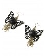 Black Vintage Gothic Spider Butterfly Earrings