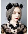 Black Gothic Baroque Style Beaded Crystal Earrings