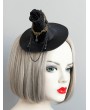 Black Gothic Lace Flower Chain Witch Hat Headdress