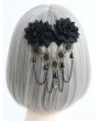 Black Tassel Flower Handmade Gothic Lace Fashion Headdress