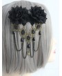 Black Tassel Flower Handmade Gothic Lace Fashion Headdress