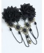 Black Tassel Flower Handmade Gothic Lace Fashion Headdress
