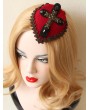 Black and Red Gothic Cross Vintage Hat Headdress