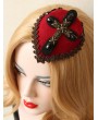 Black and Red Gothic Cross Vintage Hat Headdress