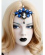 Black and Blue Gothic Halloween Skull Pendant Headband