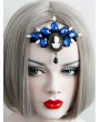 Black and Blue Gothic Halloween Skull Pendant Headband