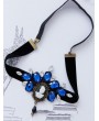 Black and Blue Gothic Halloween Skull Pendant Headband