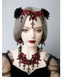 Black and Red Gothic Vampire Cosplay Cross Pendant Headdress
