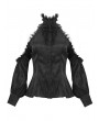 Devil Fashion Black Elegant Gothic Sexy Off-the-Shoulder Long Sleeve Shirt for Women