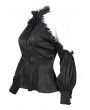 Devil Fashion Black Elegant Gothic Sexy Off-the-Shoulder Long Sleeve Shirt for Women