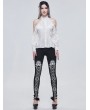 Devil Fashion White Elegant Gothic Sexy Off-the-Shoulder Long Sleeve Shirt for Women